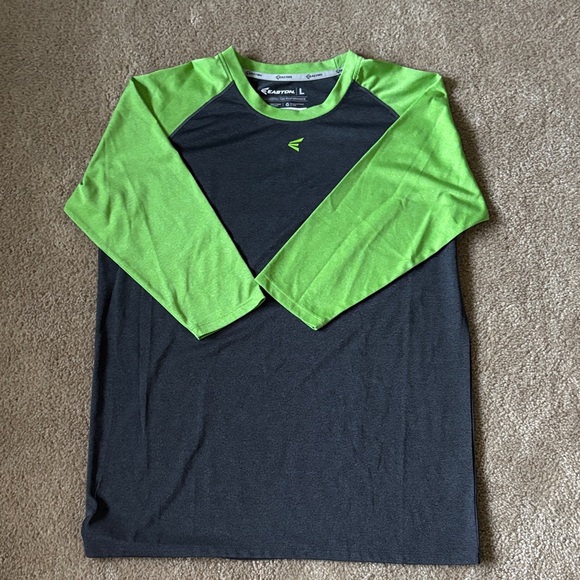 Easton Men's Black and Green 3/4 Sleeve Shirt - Picture 1 of 3